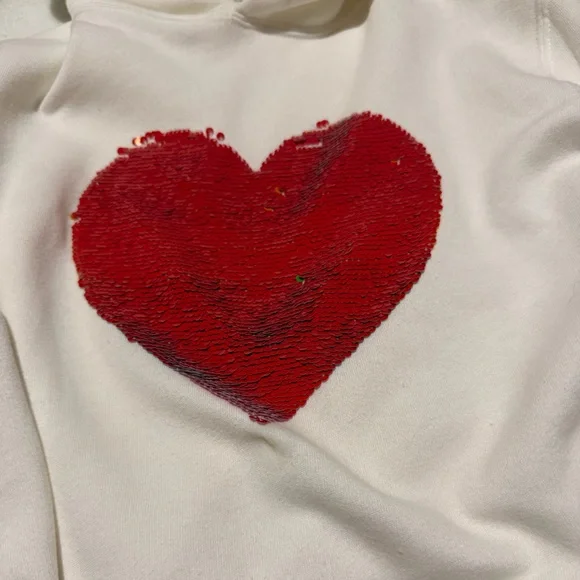 Abercrombie & Fitch Cream Hoodie with Red Heart - Picture 5 of 5